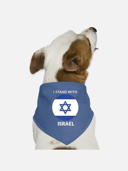 I STAND WITH ISRAEL - Dog Bandana - red - Front