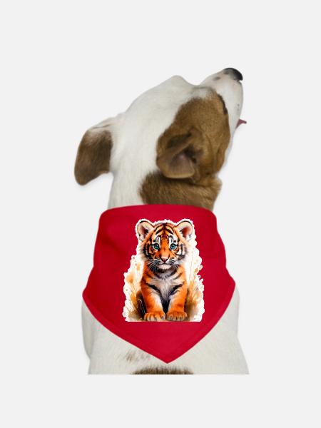 Little Tiger - Dog Bandana - red - Front