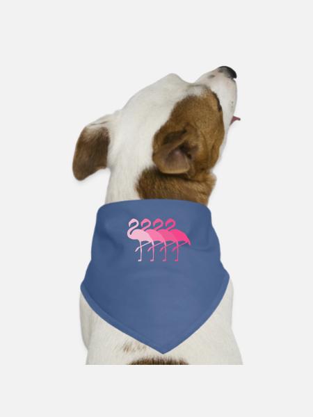 Flamant rose oiseau flamant rose fête rétro cadeau - Bandana pour chien - rouge - Devant