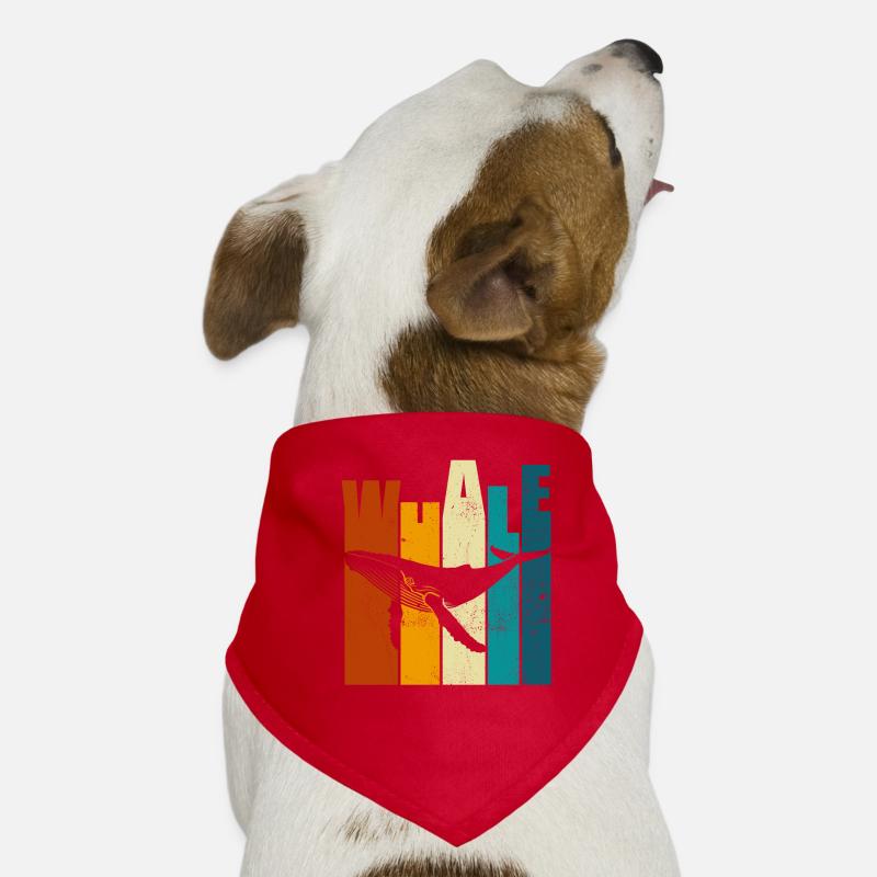 Wal - Buckelwal - Retro - Geschenk Hunde-Bandana