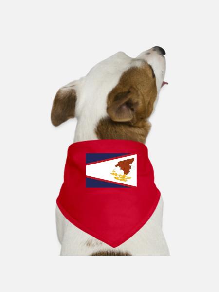 Official American Samoa Flag American Country - Dog Bandana - red - Front