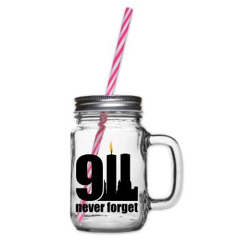 never forget 9/11 - Henkelglas mit Schraubdeckel - Klar - Rechts