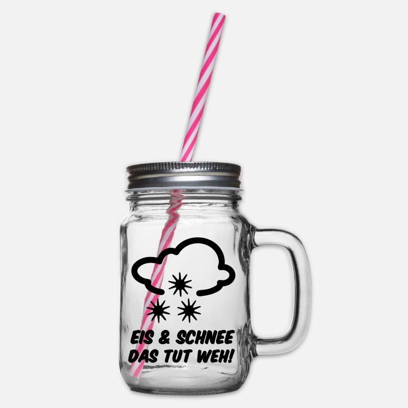 Winter Eis Schnee Spruch lustig Geschenk - Henkelglas mit Schraubdeckel - Klar
