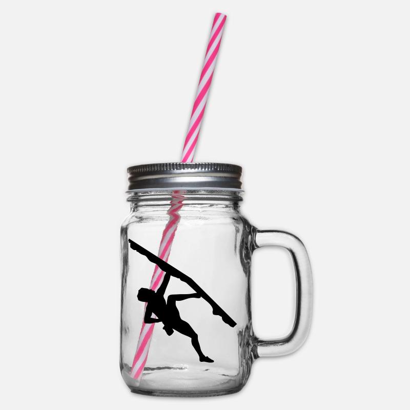 Klettern, Kletterer - Henkelglas mit Schraubdeckel - Klar