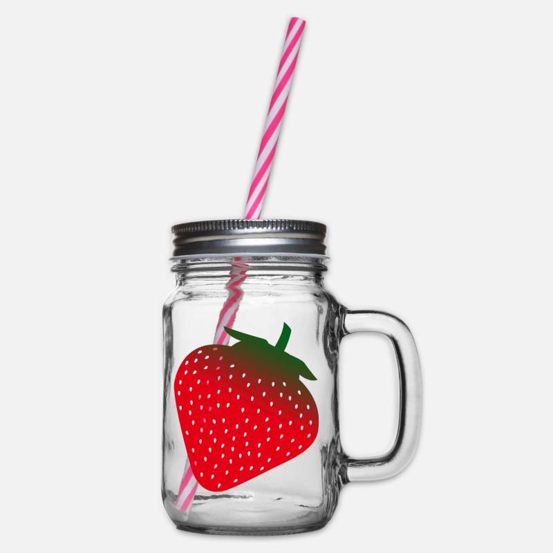 Fraise - Bocal à boisson - transparent