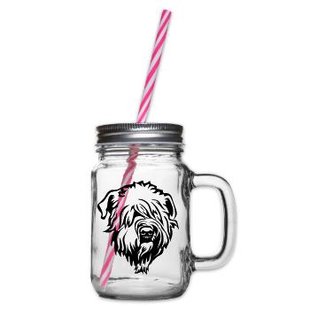 Tête de Terrier wheaten - Bocal à boisson - transparent - Droite