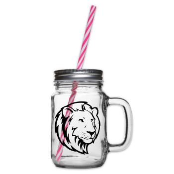 lion's head - Glass jar with handle and screw cap - clear - Right