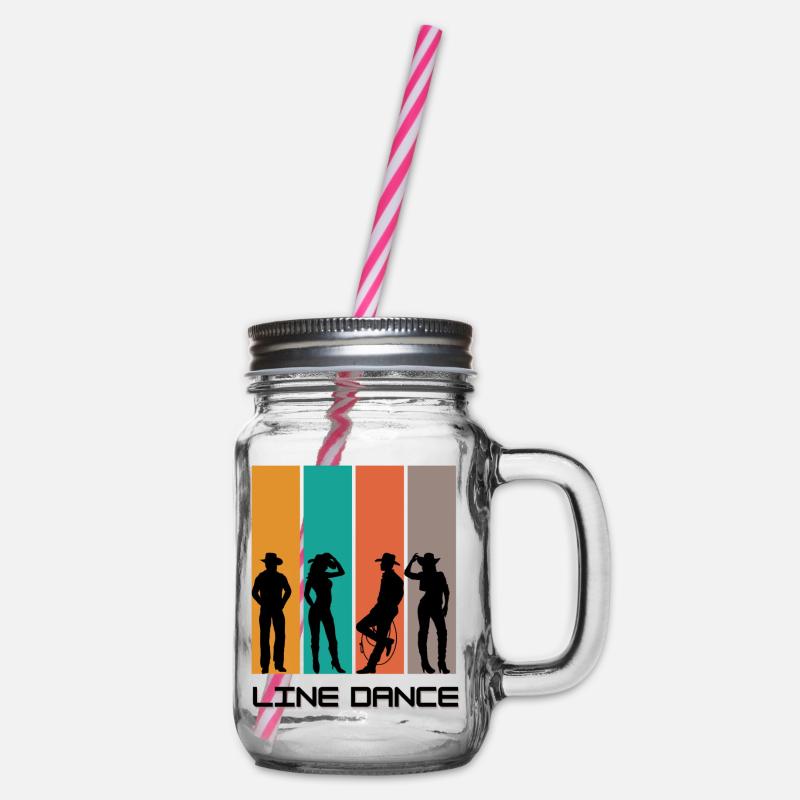 Figuren Line Dance 2 - Henkelglas mit Schraubdeckel - Klar