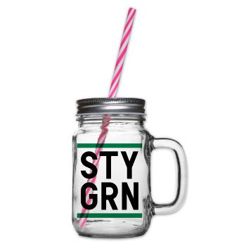 Sty grn (lignes) - Bocal à boisson - transparent - Droite