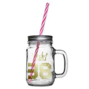 38 Number crown - Glass jar with handle and screw cap - clear - Right