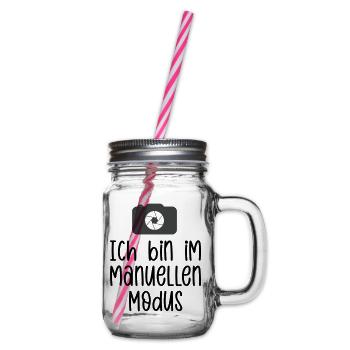Ich bin im manuellen Modus - Henkelglas mit Schraubdeckel - Klar - Rechts