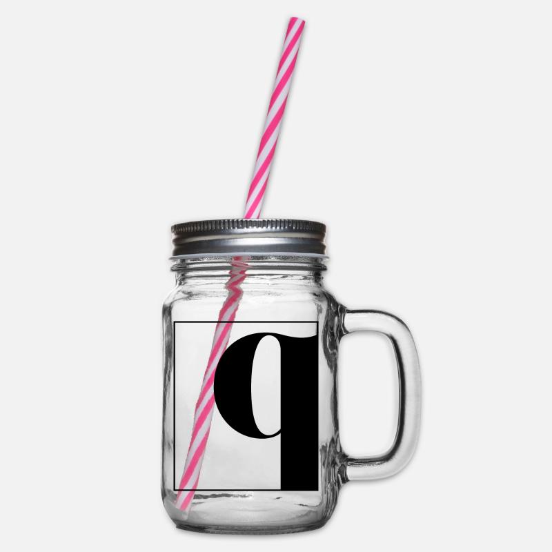 Lettre alphabet q - Bocal à boisson - transparent