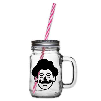 Clown - Henkelglas mit Schraubdeckel - Klar - Rechts