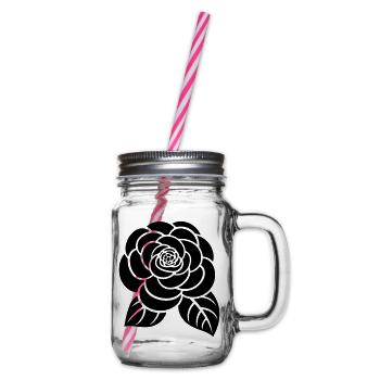 Flower - Glass jar with handle and screw cap - clear - Right