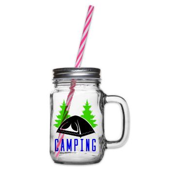 camping - Glass jar with handle and screw cap - clear - Right