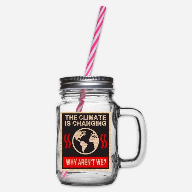 Climate change - Glass jar with handle and screw cap - clear