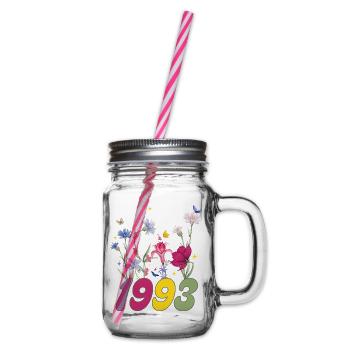 Année de naissance 1993 fleurs sauvages - Bocal à boisson - transparent - Droite