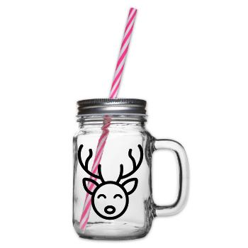 reindeer - Glass jar with handle and screw cap - clear - Right