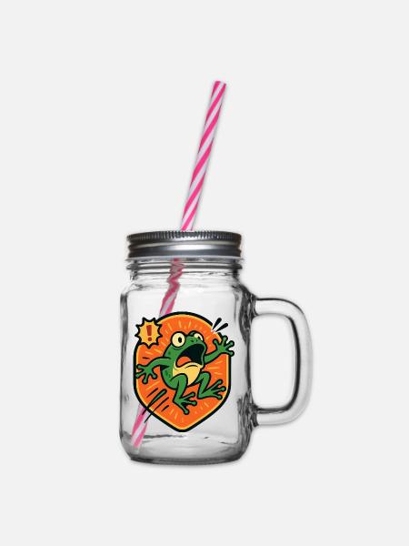 Badge Panic Frog - Bocal à boisson - transparent