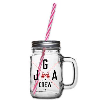 JGA Crew Bier Junggesellen Party - Henkelglas mit Schraubdeckel - Klar - Rechts