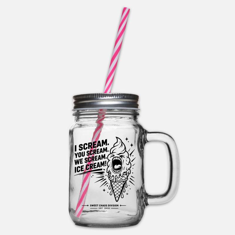 Je crie. Tu cries. On crie. Glace. - Bocal à boisson - transparent