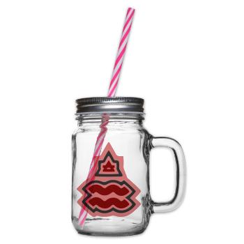 Zodiac Tribal Aquarius and Air - Glass jar with handle and screw cap - clear - Right