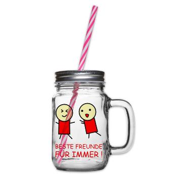 Beste Freunde Für Immer Duo - Henkelglas mit Schraubdeckel - Klar - Rechts