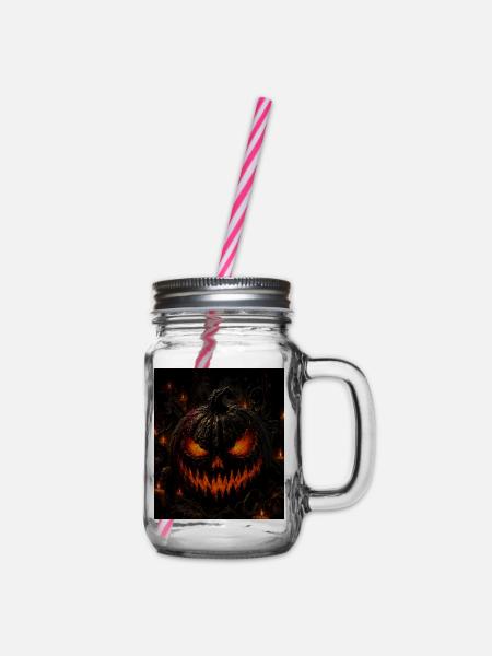 HalloweenLiebe - Henkelglas mit Schraubdeckel - Klar