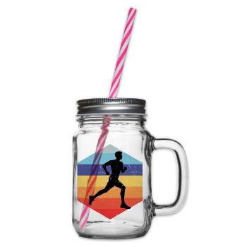 Geschenkidee für einen Running mit Running - Henkelglas mit Schraubdeckel - Klar - Rechts