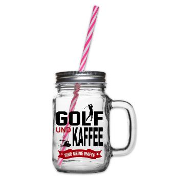 Golf Golfer Verein Golfspieler Verein Sport  - Henkelglas mit Schraubdeckel - Klar - Rechts
