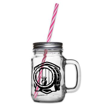 Bierfass Symbol Bier - Henkelglas mit Schraubdeckel - Klar - Rechts