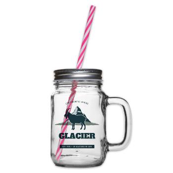 Glacier National Park Bergziege - Henkelglas mit Schraubdeckel - Klar - Rechts