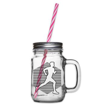 Geschenkidee für einen Running mit Running - Henkelglas mit Schraubdeckel - Klar - Rechts