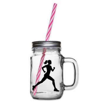 Geschenkidee für eine Running mit Running - Henkelglas mit Schraubdeckel - Klar - Rechts