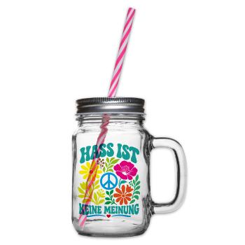 Hass ist keine Meinung - Henkelglas mit Schraubdeckel - Klar - Rechts