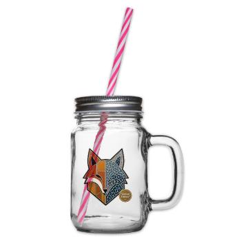 Fuchs Wikinger Runen Nordische Mythologie Pin - Henkelglas mit Schraubdeckel - Klar - Rechts