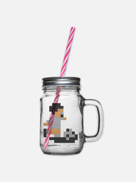 Sensi Pixel Man - Henkelglas mit Schraubdeckel - Klar