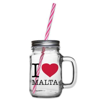 I LOVE MALTA - Henkelglas mit Schraubdeckel - Klar - Rechts