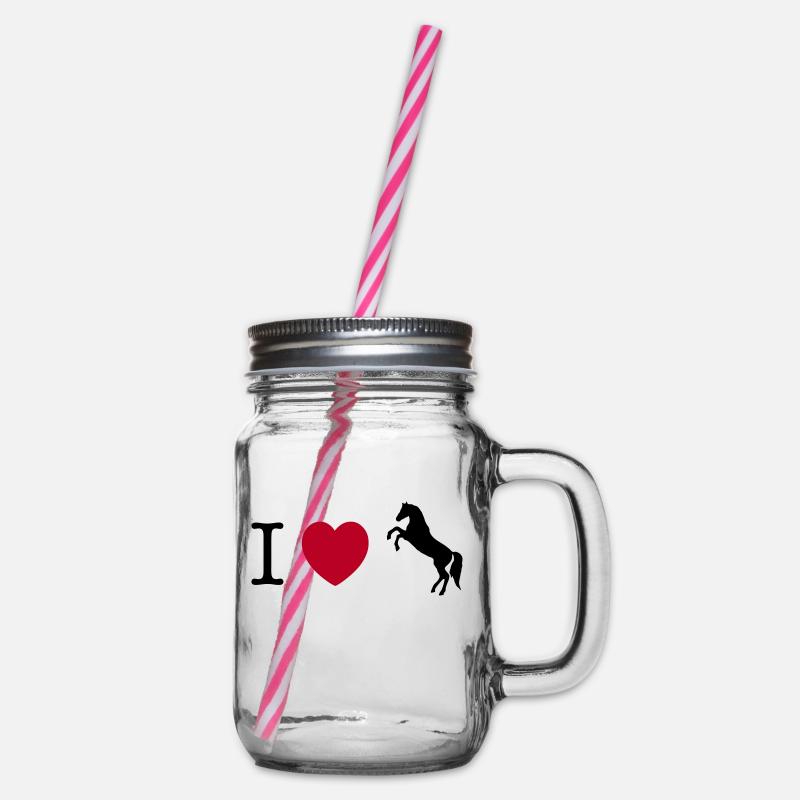 J'aime les chevaux - cheval sauvage - Bocal à boisson - transparent