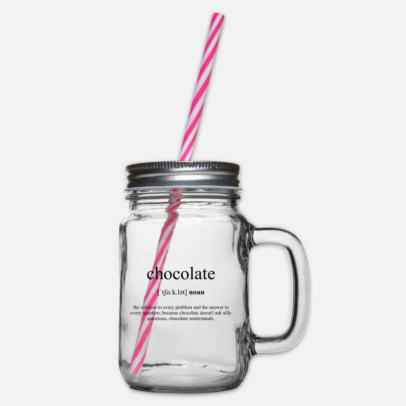 Chocolate (Schokolade) Definition Dictionary - Henkelglas mit Schraubdeckel - Klar