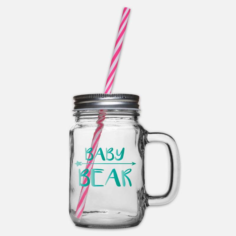 Baby Bear mit Pfeil - Henkelglas mit Schraubdeckel - Klar