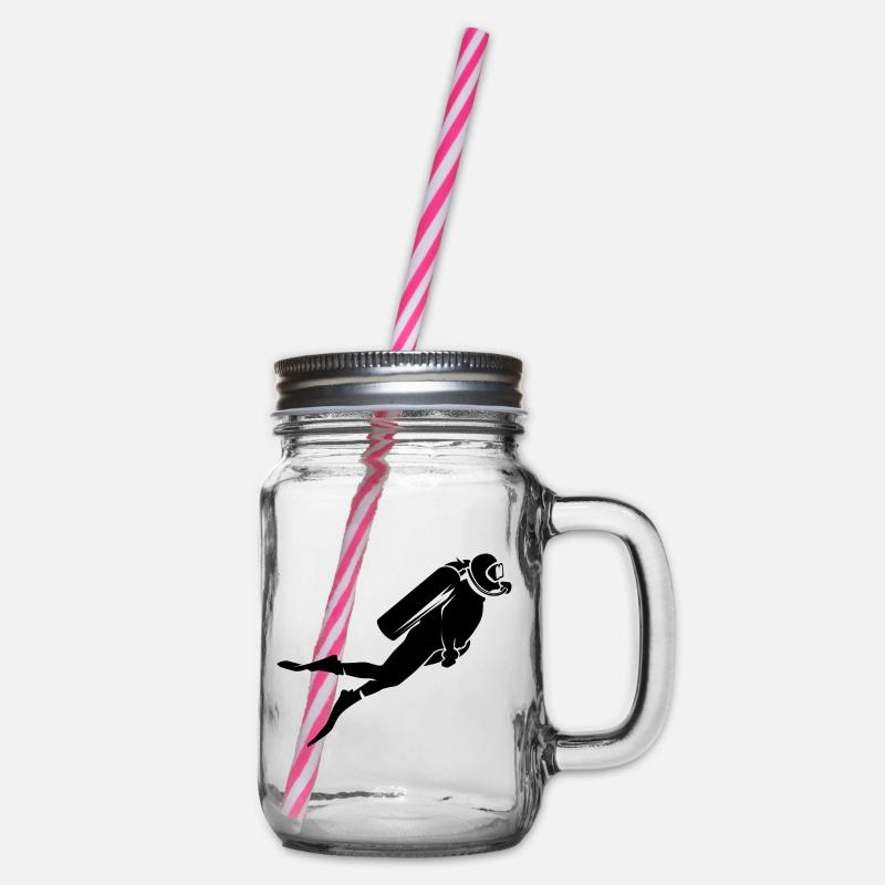 Illustration de logo de symbole sous-marin de mer de plongeur - Bocal à boisson - transparent