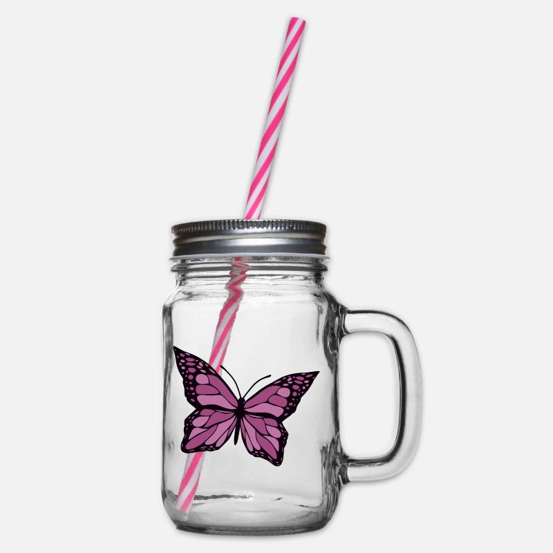 Papillon - Bocal à boisson - transparent