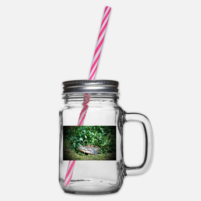 Caiman - 2 - Glass jar with handle and screw cap - clear
