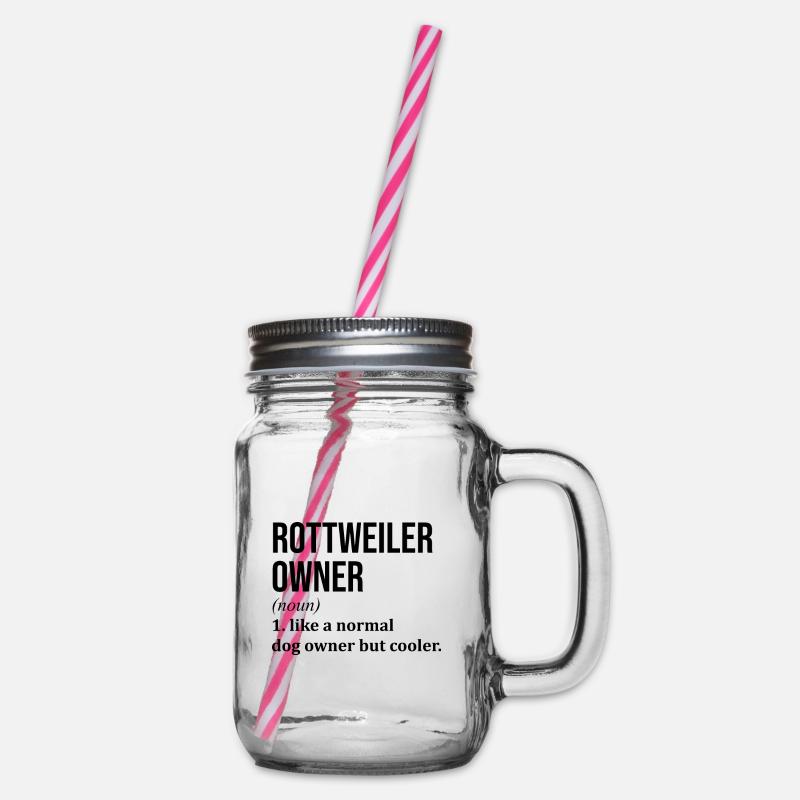 Rottweiler - Henkelglas mit Schraubdeckel - Klar