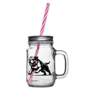 English Bulldog - Glass jar with handle and screw cap - clear - Right