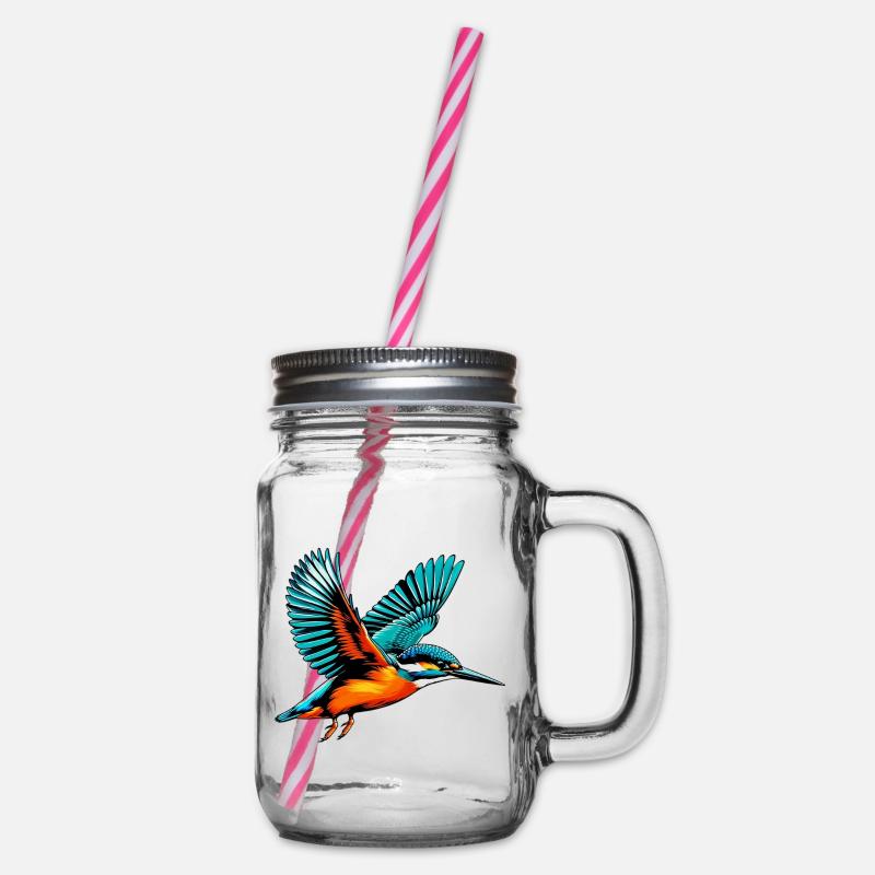 Eisvogel - Henkelglas mit Schraubdeckel - Klar