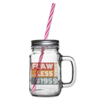 66. Birthday Flawless since 10/1958 - Glass jar with handle and screw cap - clear - Right