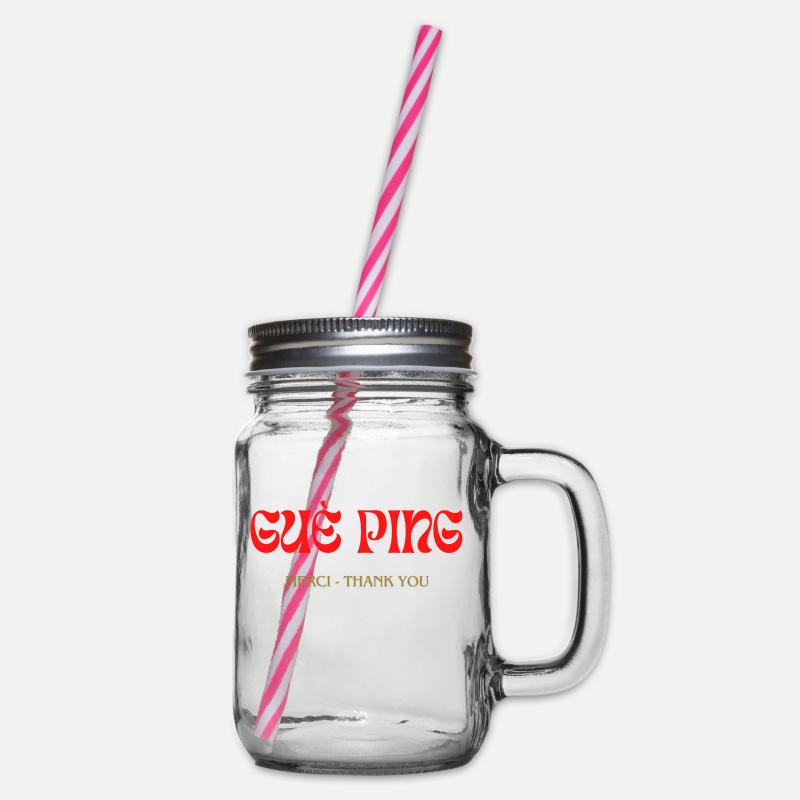 Guè Ping - Henkelglas mit Schraubdeckel - Klar