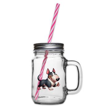 Bullterrier - Henkelglas mit Schraubdeckel - Klar - Rechts